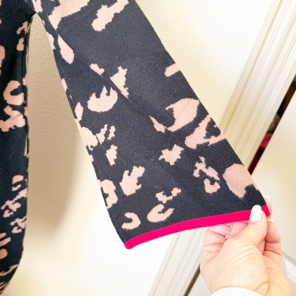 JODIFL Black Mock Neck Leopard Sweater Dress Size M - Picture 6 of 8